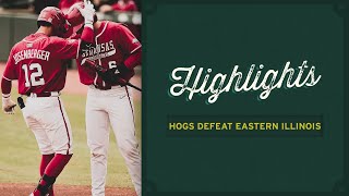 Razorback Baseball Highlights Hogs defeat Eastern Illinois [upl. by Ylekalb]