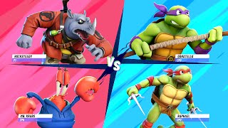 ROCKSTEADY amp MR KRABS vs DONATELLO amp RAPHAEL Hardest Difficulty Nickelodeon AllStar Brawl 2 [upl. by Annora]