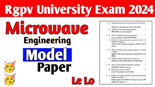 Microwave engineering model paper 🗞️ le lo 🥳  Rgpv EC7th semester students jldi dekho [upl. by Nywg752]