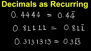 Decimals as Recurring Decimals  Real Numbers  SAYNIS [upl. by Nohtan135]