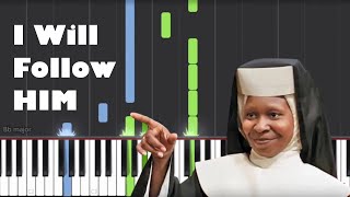 I Will Follow Him  Sister Act  Piano Tutorial by Easy Piano [upl. by Feirahs]