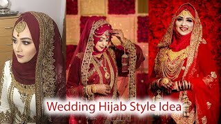 Wedding Hijab Styles Idea 2020Islamic Bridal Dresses with hijabBridal Hijab DesignsRed Studio [upl. by Ellicul137]