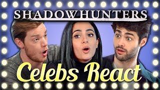 CELEBS REACT TO TRY TO WATCH THIS WITHOUT LAUGHING OR GRINNING Shadowhunters Cast [upl. by Gerhan]