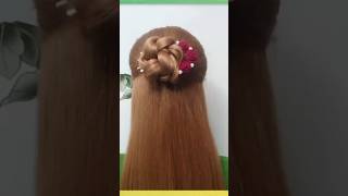 Beautiful Hairstyle🎀 Rose hairclip hairdesign hairhacks hairtips hairband Hairbun hairviral 🥀 [upl. by Yruok5]