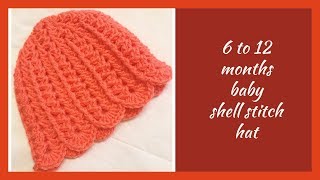 Shell stitch crochet hat for beginners any sizes  Tamil version [upl. by Ennovahc]