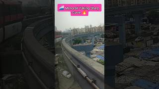 🔥Mumbai Monorail taking sharp Curve railway train shorts shortsfeed trainloverram [upl. by Aidekal]