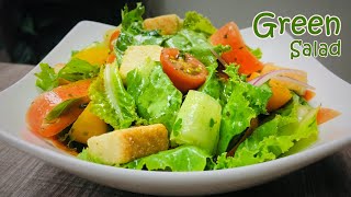 Green Salad Recipe  Vegetable Salad  Fresh Dressing [upl. by Brufsky]