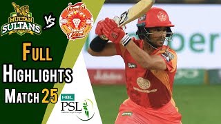 Full Highlights  Multan Sultans Vs Islamabad United  Match 25  13 March  HBL PSL 2018 [upl. by Pugh]