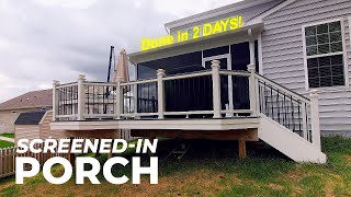 Transforming a Patio Into a ScreenedIn Porch in Just 2 Days [upl. by Hurley]