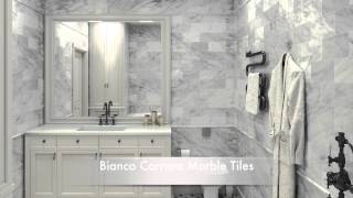 Bathroom Tile Ideas White Carrara Marble Tiles and Calacatta Gold Marble Tiles [upl. by Oletha]