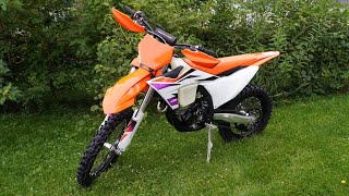 First ride on the new 2024 KTM 250 XCF I ALMOST CRASHED [upl. by Ecniuq]