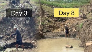 The Making of Fishpond No 2  No Backhoe Only Shovel  From Start To Finish Process  Manmade Pond [upl. by Osy]