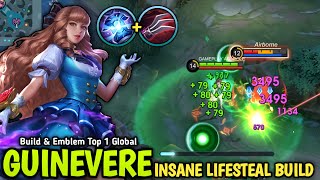 Guinevere Insane Lifesteal Build with New Broken Emblem  Build Top 1 Global Guinevere [upl. by Wilser]