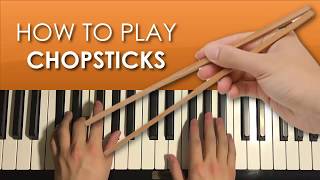 HOW TO PLAY  CHOPSTICKS Piano Tutorial Lesson [upl. by Ignacius]