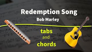 Redemption Song  guitar and harmonica  chords amp tabs [upl. by Thanh469]