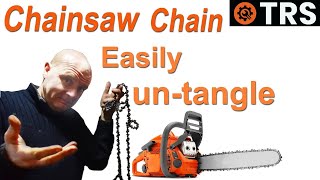 Untangle Chainsaw Chain  Unknot  Easy Procedure [upl. by Akirdnwahs]