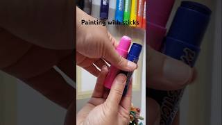 Painting with paint sticks easy art shorts [upl. by Mrots815]