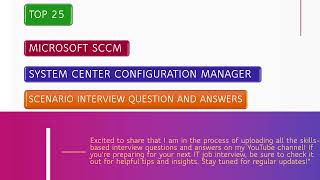 Scenario Based Microsoft SCCM Interview Questions and Answers [upl. by Kenley]