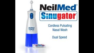 NeilMed Sinugator Black Cordless Pulsating Nasal Irrigator Dual Speed with 30 Premixed Packets [upl. by Magnusson]