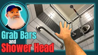 Grab Bars for the Shower  High Pressure Filter Shower Head Installation diy renovation Ep78 [upl. by Ainar]