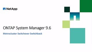 Perform MetroCluster Switchover Switchback in few clicks  ONTAP System Manager 96 [upl. by Kire654]