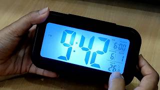 DIGITAL SMART BACKLIGHT LED ALARM CLOCK REVIEW IN HINDI [upl. by Alba815]