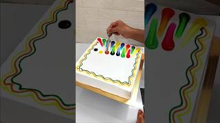 2kg Square Vanilla Cake Rainbow 🌈 Colour Design cake cakeart shorts shortsfeed video youtube [upl. by Letnohc]