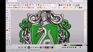 Wilcom  Escudo Slytherin  Slytherin Shield Embroidery [upl. by Zednanref89]