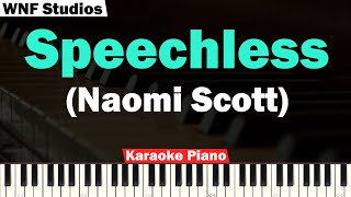 Naomi Scott  Speechless Karaoke Piano Slowed Tempo [upl. by Rome]