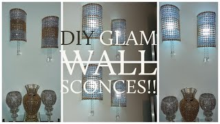 New DIY Glam Dollar Tree Wall Sconces  New Easy DIY Wall Décor and Lighting Idea [upl. by Spalding]