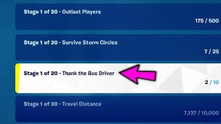 Stage 1 of 20  Thank the Bus Driver  Fortnite Milestone Quests [upl. by Edijabab195]