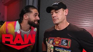 John Cena encounters Theory Seth “Freakin” Rollins and Omos Raw June 27 2022 [upl. by Colis86]