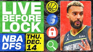 NBA DFS Deeper Dive amp Live Before Lock Thursday 121423  DraftKings amp FanDuel NBA Lineups [upl. by Honniball471]