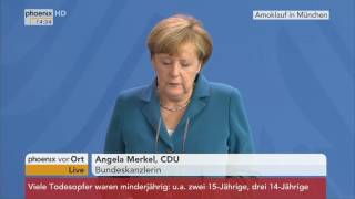 Anschlag in München Statement von Angela Merkel am 23072016 [upl. by Anigue875]