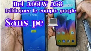 Comment débloquer le compte google itel A661W A58 sans pc 💻 2024africafrp [upl. by Gnes102]