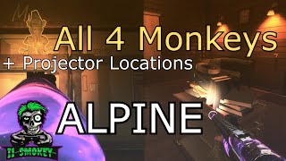 Outbreak Easter Egg Guide All 4 Monkey Locations in ALPINE  Projector Location [upl. by Neeluj]