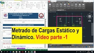 METRADO DE CARGAS parte 1 predimensionamiento losa vigas columnas escaleras [upl. by Susi]