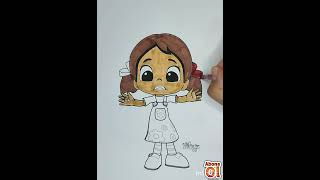 TRT çocuk Niloya boyama drawing renklikumboyama akrilikboyama coloring kidsvideo art [upl. by Euqina]