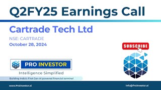 Cartrade Tech Ltd  Q2FY25  Earnings Conference Call  ProInvestor AI [upl. by Ayor]