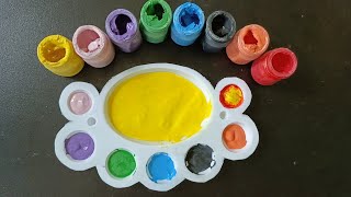 Color Mixing Paint  Mixing yellow paint to make a new color  How to Mix colors [upl. by Krauss932]