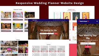 Responsive Wedding Planner Website Template Using HTML  CSS  Javascript  Responsive WebTemplate [upl. by Ruprecht]