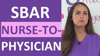 SBAR Nursing Example NursetoPhysician Communication Report NCLEX [upl. by Name]