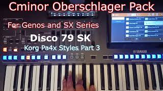 Cminor Oberschlager Pack for Yamaha Genos 12 and SX Series Korg PA4x Styles Part 3 [upl. by Eesak544]