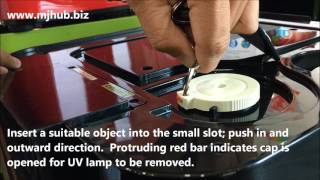 How To Replace Novita NP3310NP3310i Hydrocube HotCold Water Dispenser Filter amp UV Lamp [upl. by Yeslrahc]