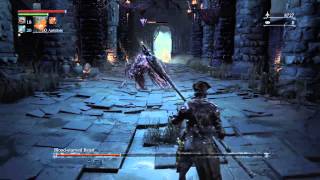 Bloodborne Killing the Bloodthirsty Beast easy Hunters Axe spin charge attack best [upl. by Ziegler913]