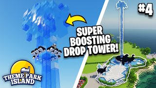 Working DROP TOWER RIDE In Minecraft  Theme Park Island Ep4 [upl. by Hacker]