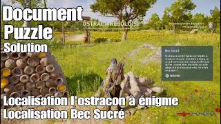 Assassins Creed Odyssey  Document  Bec Sucré  Localisation amp Solution [upl. by Noyek397]