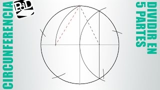 Dividir una circunferencia en 5 partes iguales [upl. by Siuqramed994]