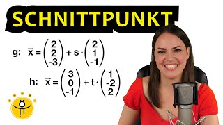 Schnittpunkt Geraden im Raum – Vektorrechnung [upl. by Annahsal679]