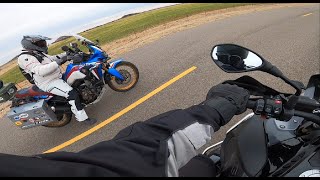 2023 R 1250 GS Adventure Vs Honda Africa Twin DCT Drag Race [upl. by Trip]